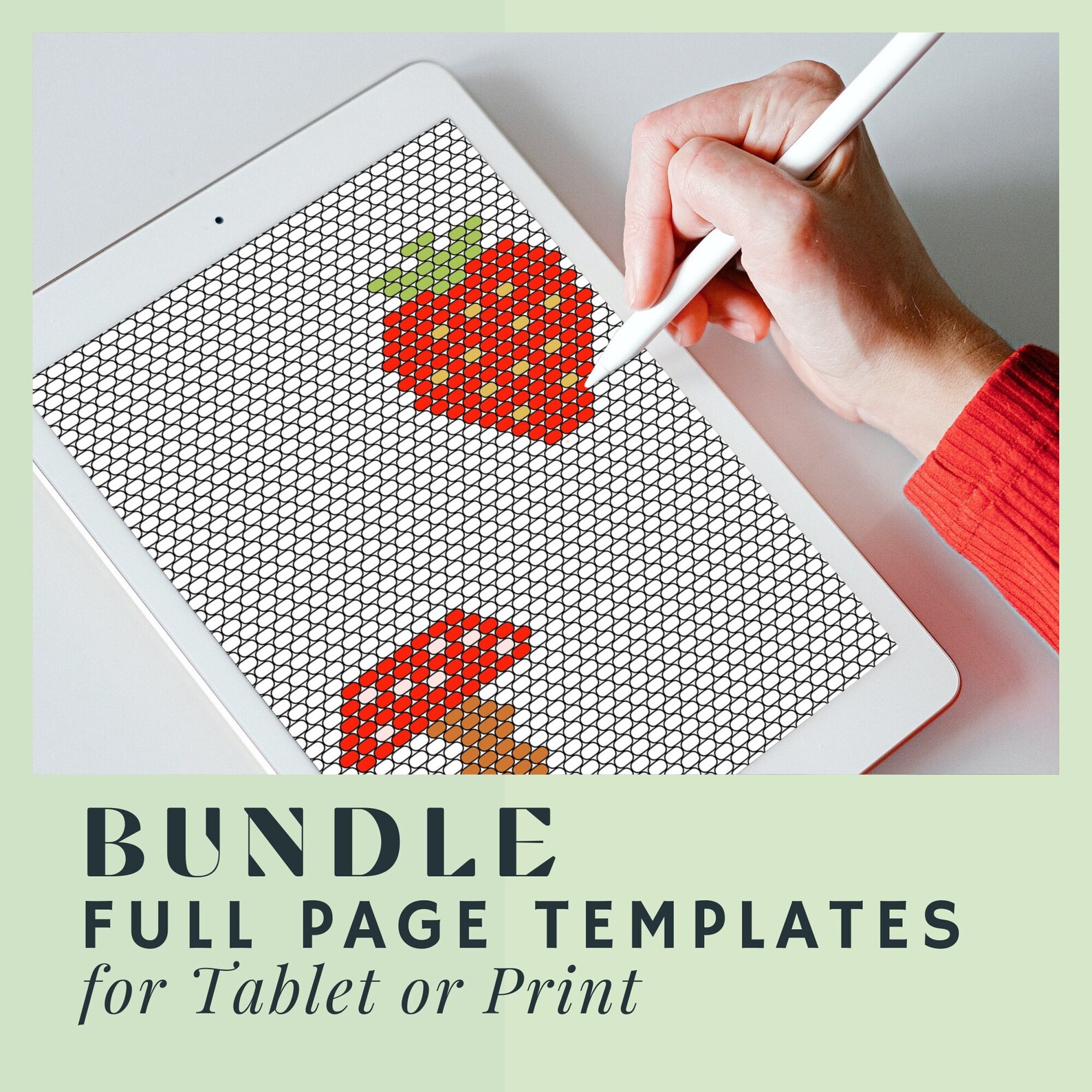 BUNDLE Full Page Beading Templates for Tablet, Procreate, Ibispaint X