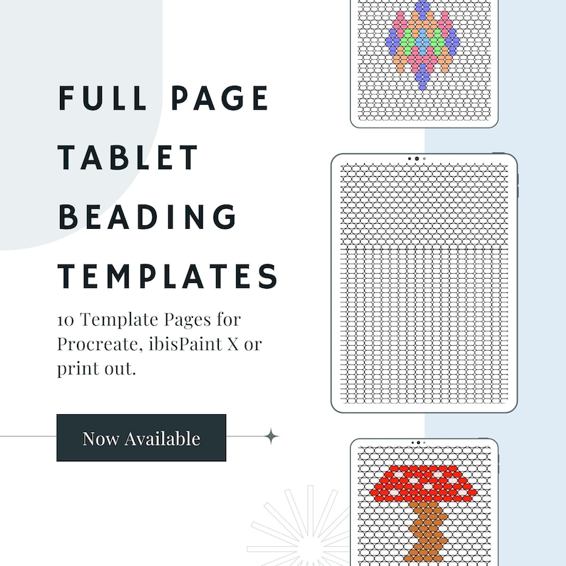 BUNDLE Full Page Beading Templates for Tablet, Procreate, Ibispaint X