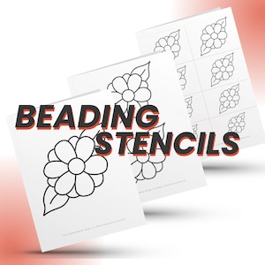 Floral Beading Template – Daisy Outline Stencil for Flat Stitch & Embroidery