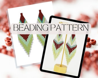 NEW The "Mia" Pattern Beaded Brick Stitch Fringe Earring PDF