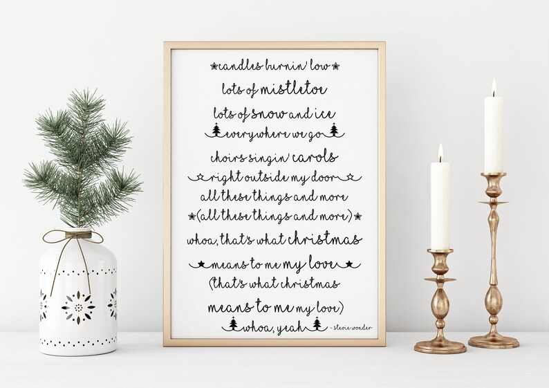 Was Weihnachten bedeutet für mich lyrischen Druck Wand-Kunst | Etsy