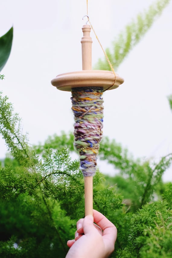 Drop spindle | Yarn Spin Hand Carved Wooden Tool for Beginners