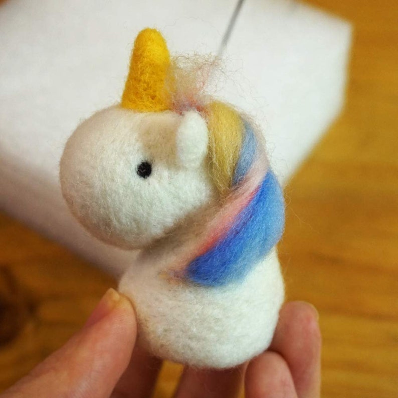 Unicorn Needle Felting Kit Pure Queensland 70S Fine Wool Etsy
