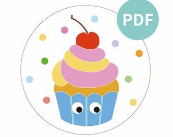 Punch needle pattern-cupcake/PDF file