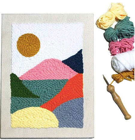 Sunrise Punch Needle Starter Kit | Punch Needle Kit | Wood Punch Needle ...