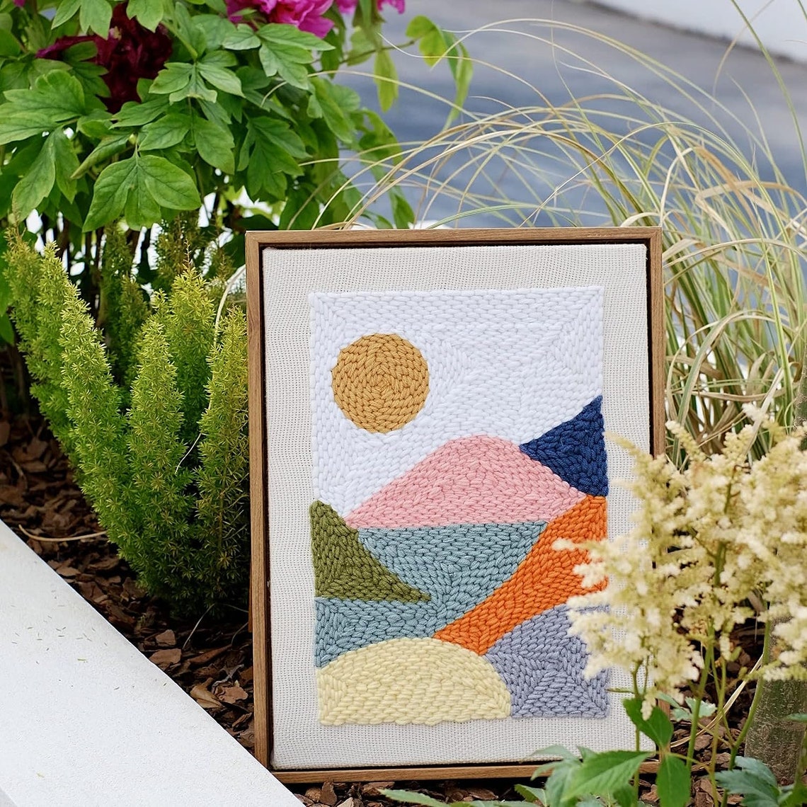 Sunrise Punch Needle Starter Kit | Punch Needle Kit | Wood Punch Needle ...