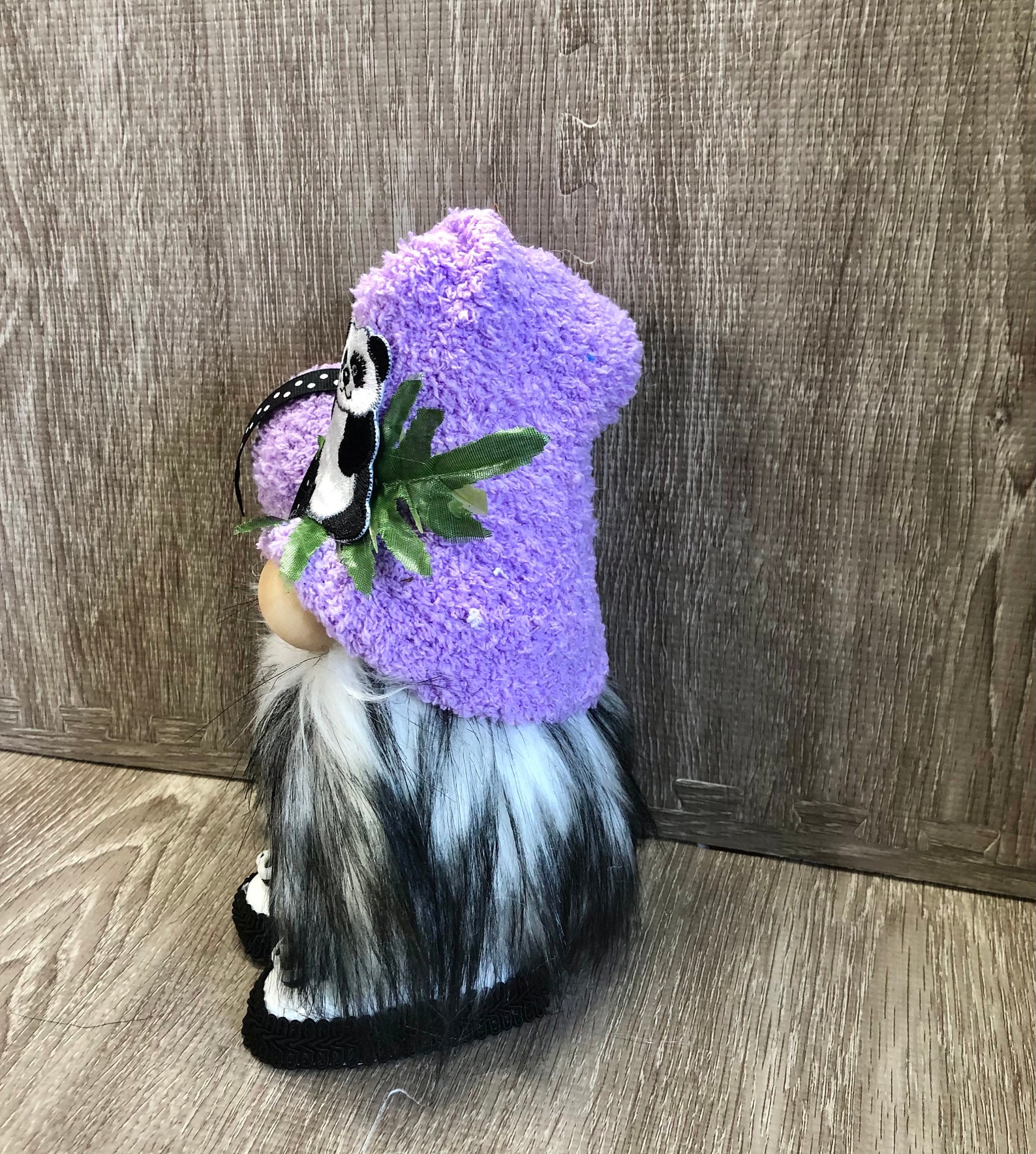 Panda Bear Purple Gnome Gnome with Shoes Animal Gnome | Etsy