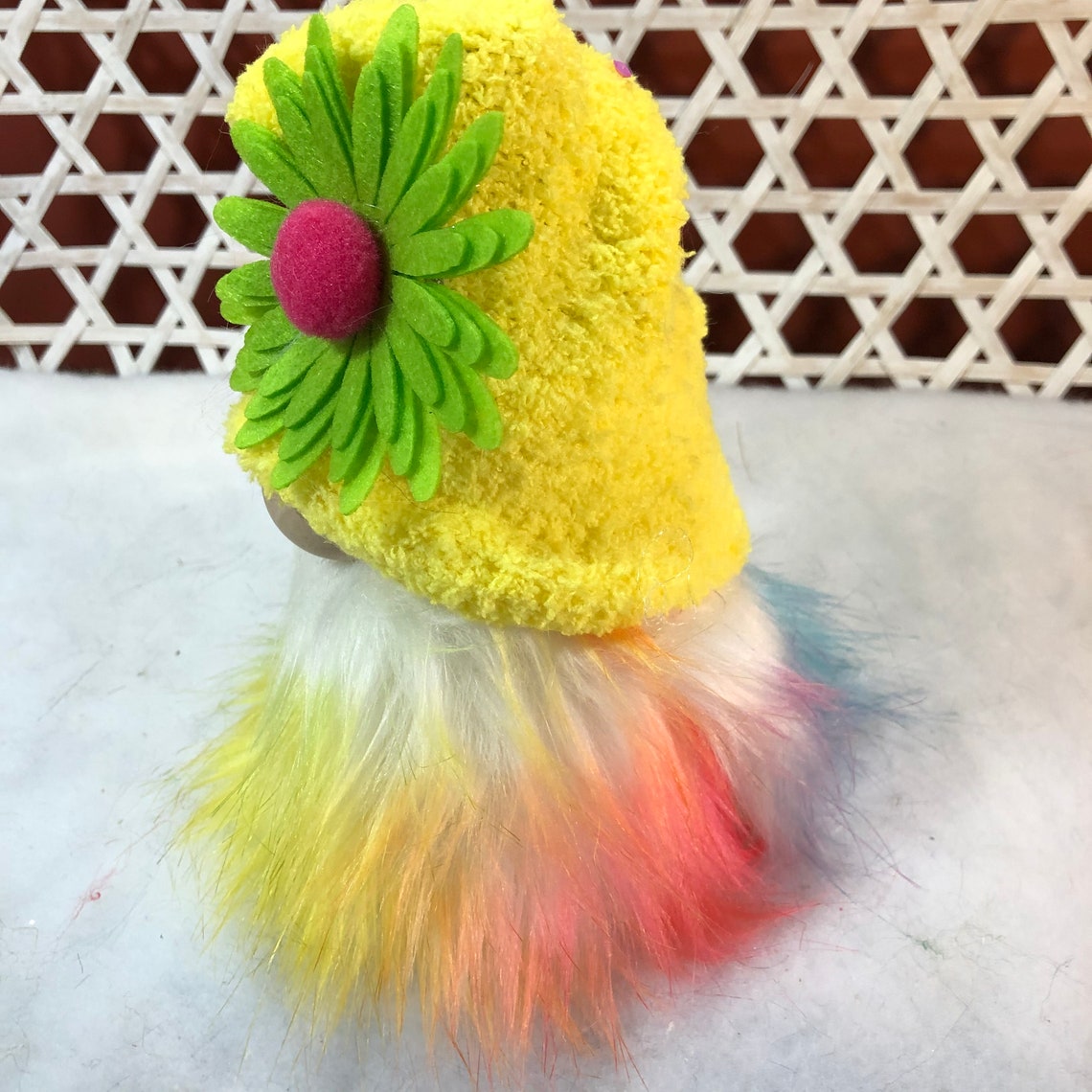 Green daisy gnome flower gnome spring gnome tiered tray  etsy