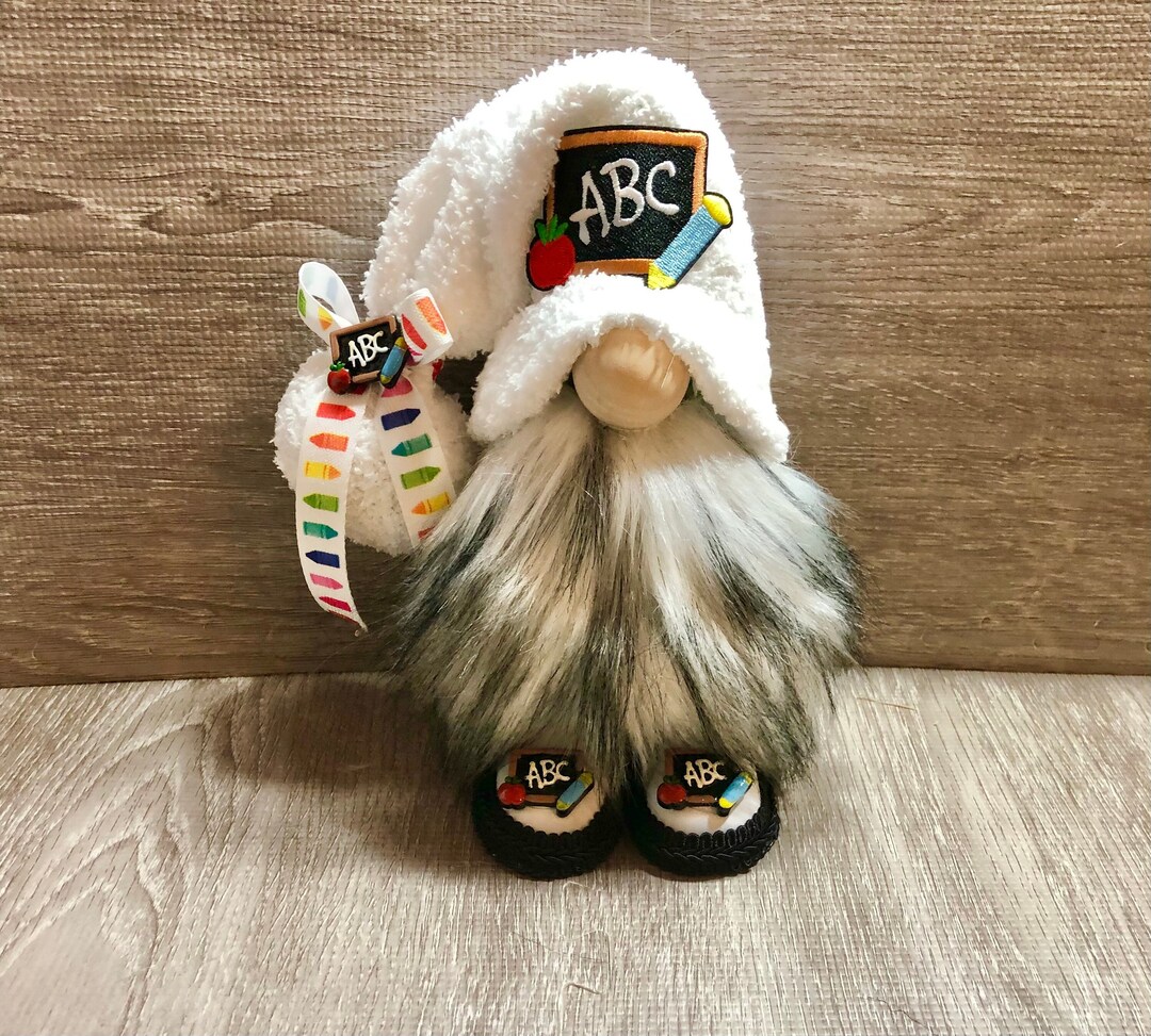 ABC School Gnome ABC Chalkboard Gnome Classroom Gnome Teachers Gift