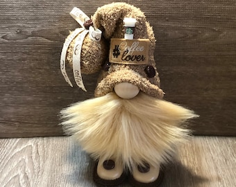 Coffee Lover Gnome | Handmade Coffee Bean Decor
