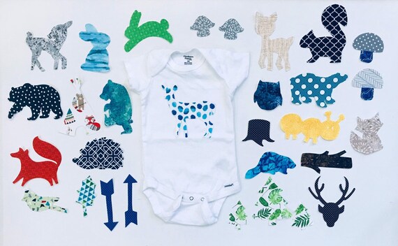 30 Woodland Animals Appliques Baby Boy Shower Woodland Etsy