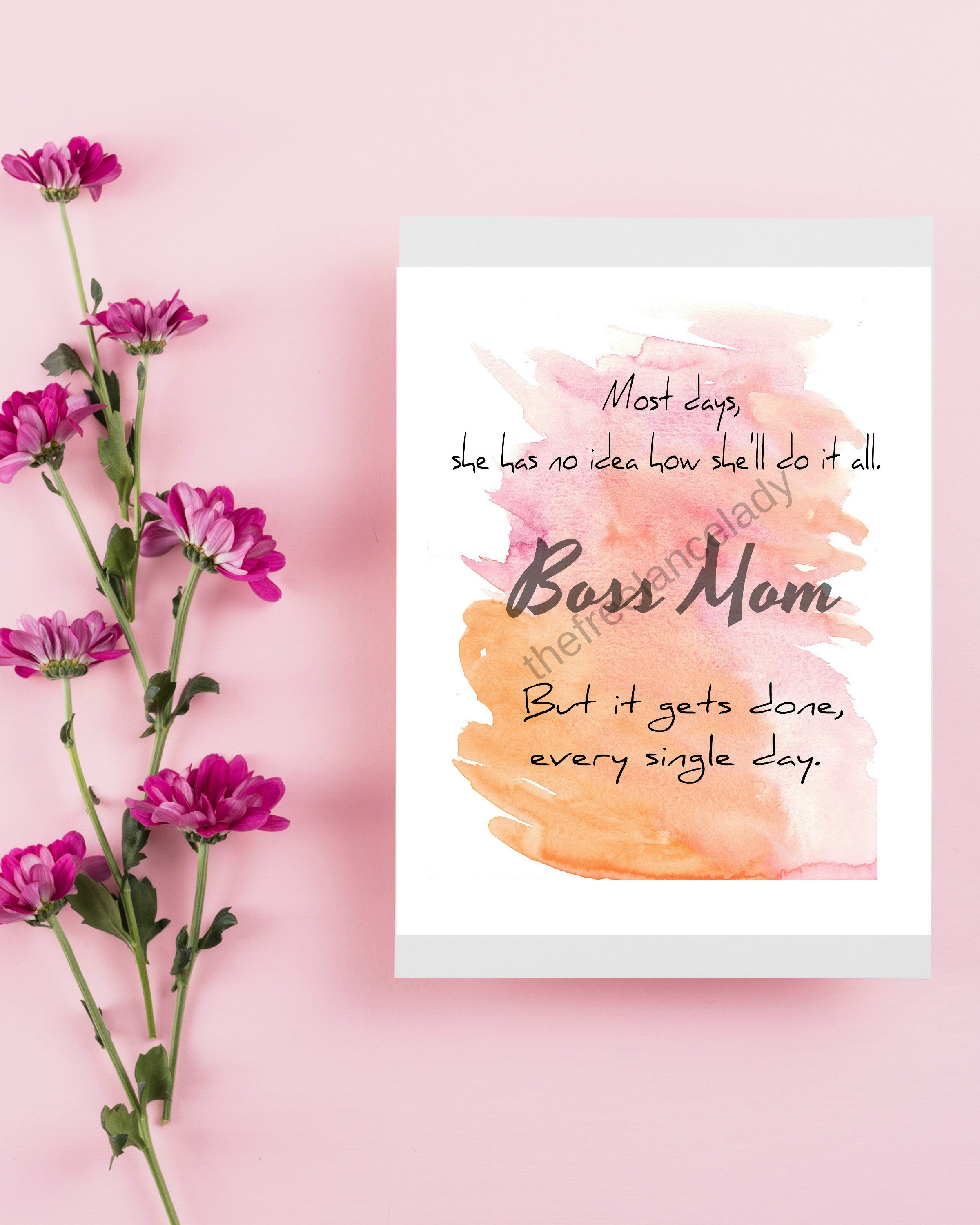 Boss Mom Printable Quote, Office Decor, Home Decor, Instant 