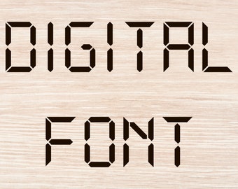 Digital font LCD Display font Display font Digital letters LCD letters Tech font Computer font Letters for Cricut Font for Silhouette OTF