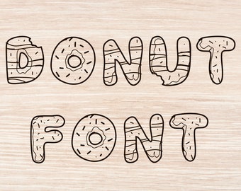 Donut font Donut font svg Donut font otf Donut script font Donut handwritten font Donut font for Cricut Donut alphabet Donut number Font otf