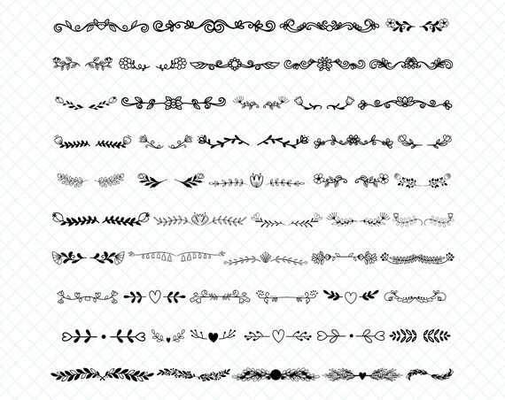 Leaf Dividers Svg Leaves Divider Png Decorative Dividers Etsy