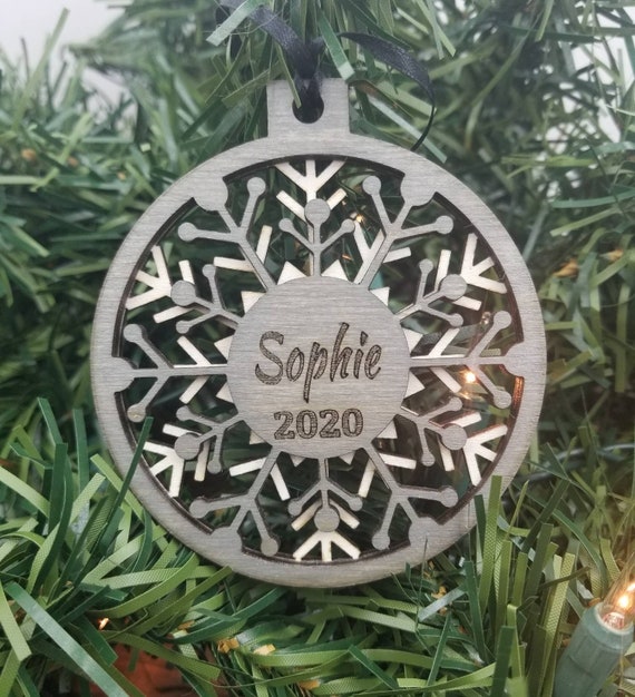 Personalized Christmas ornament double layered snowflakes