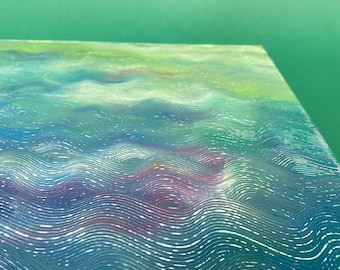 MERMAID PAINTING | Mermaid Chevron Textured Painting