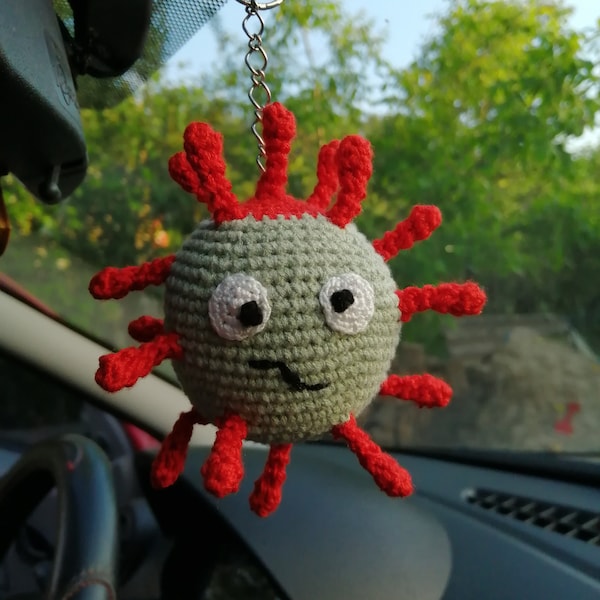 Crocheted Keychain Virus for Interior Car Accessories