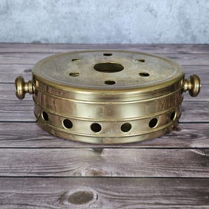 Vintage Brass Tea Pot Warmer, Large