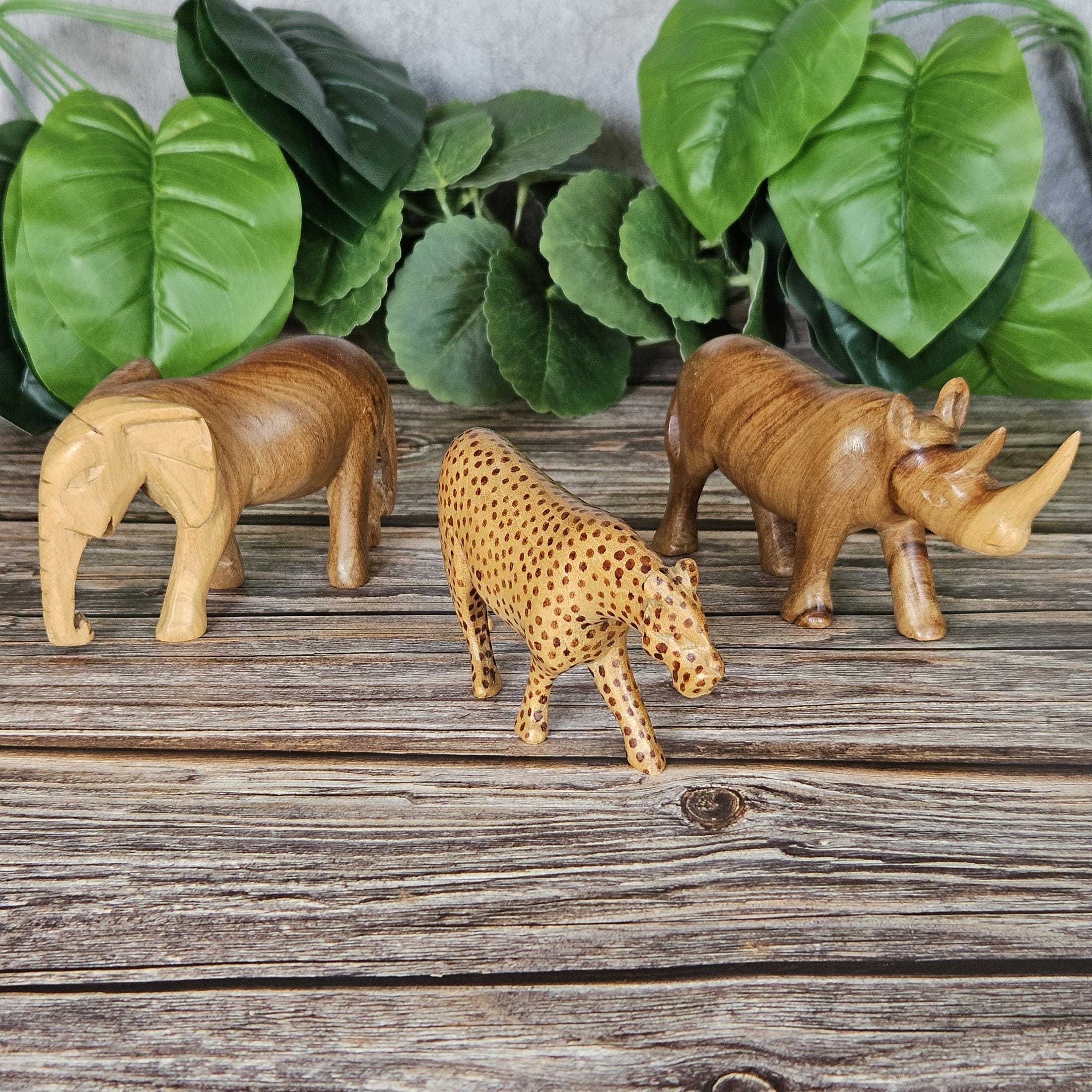 Vintage Wooden Animal Figurines - Etsy