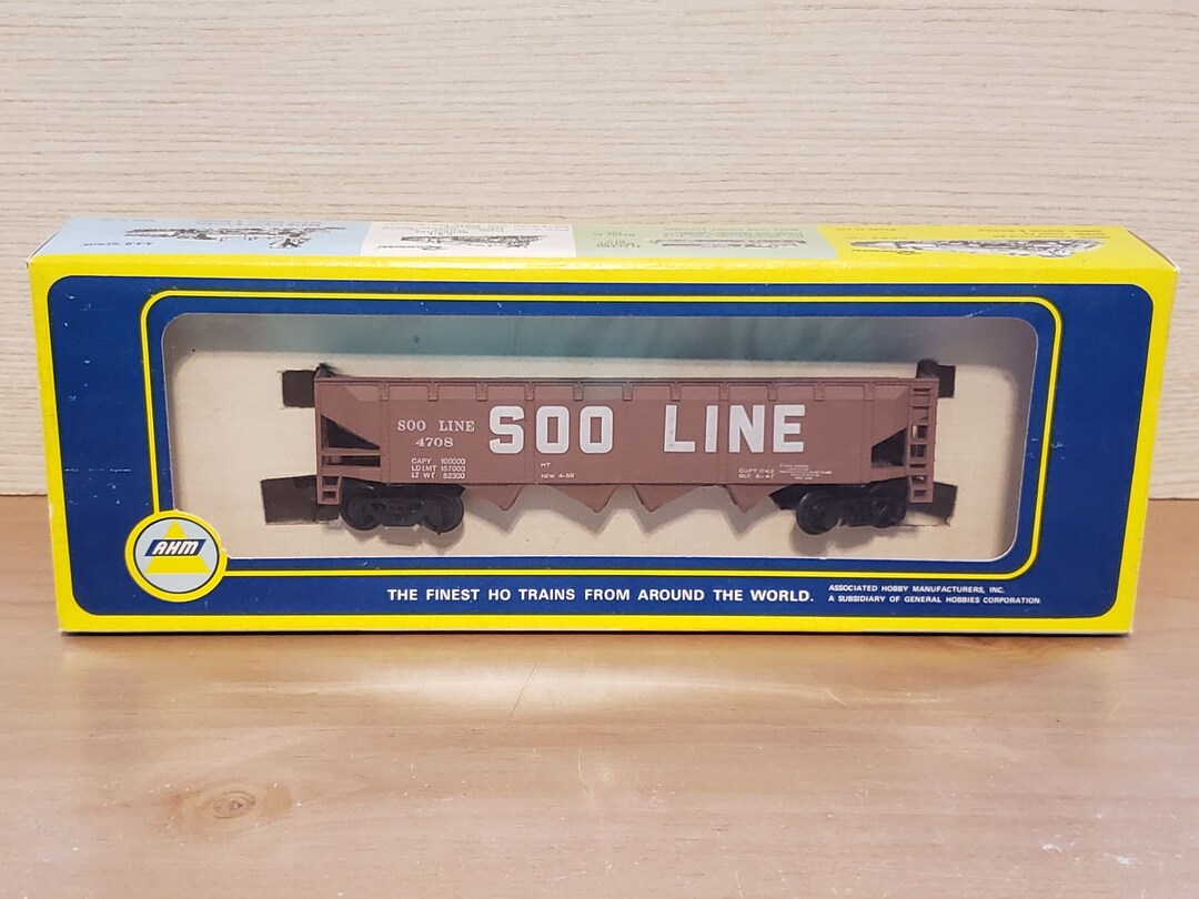 HO Scale Soo Line 4bay Hopper Car 4708 Vintage AHM Train Etsy