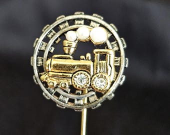 Train Locomotive Stick Pin Lapel Pin Railroad Jewelry