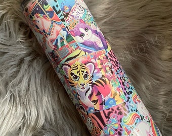 Neon Leopard 90s Tumbler, Bright Colorful Water Bottle