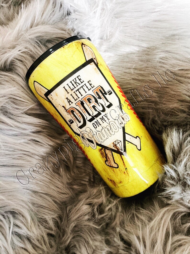 neon yellow softball cup Dirt on my diamonds softball tumbler girls sports tumbler