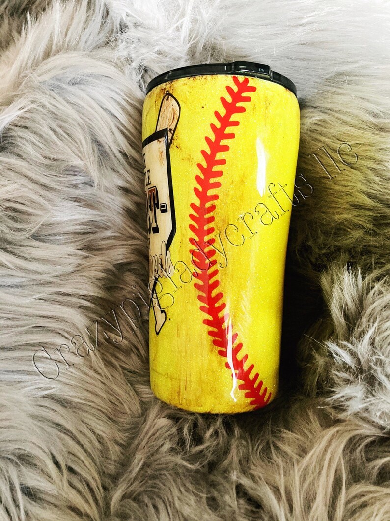 neon yellow softball cup Dirt on my diamonds softball tumbler girls sports tumbler