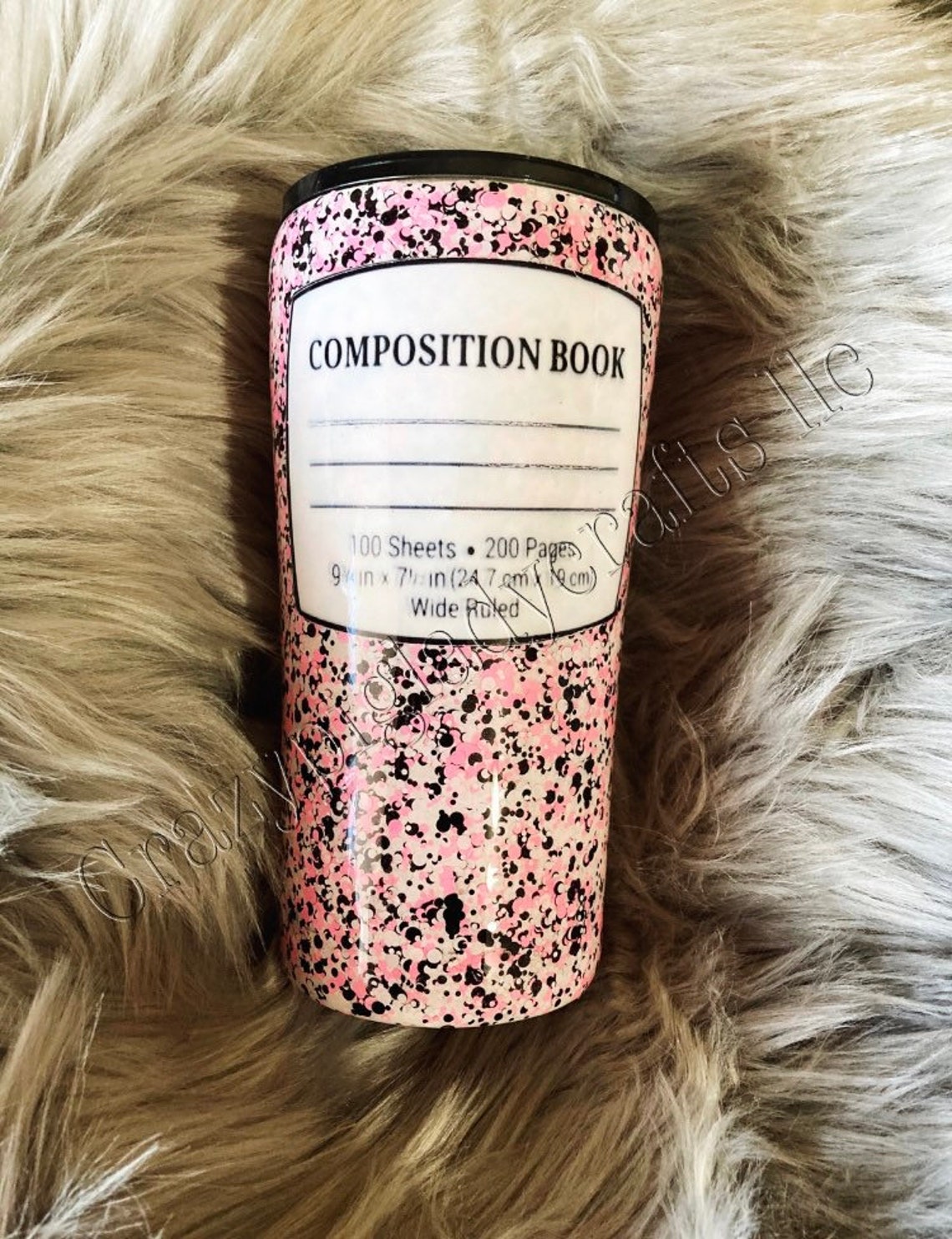 Composition book tumbler marbled notebook cup gift for Etsy