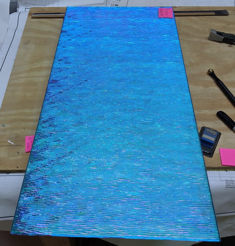 Dichroic Glass Sheet 5lbs 4oz Blue Purple Wave Pattern Etsy