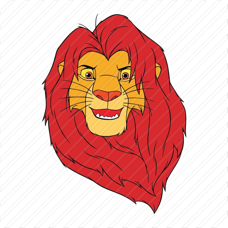 Lion King Simba Big Older Classic Disney Cartoon Instant Download Vector Art Cricut Cut Design Print svg png jog dxf ai Files