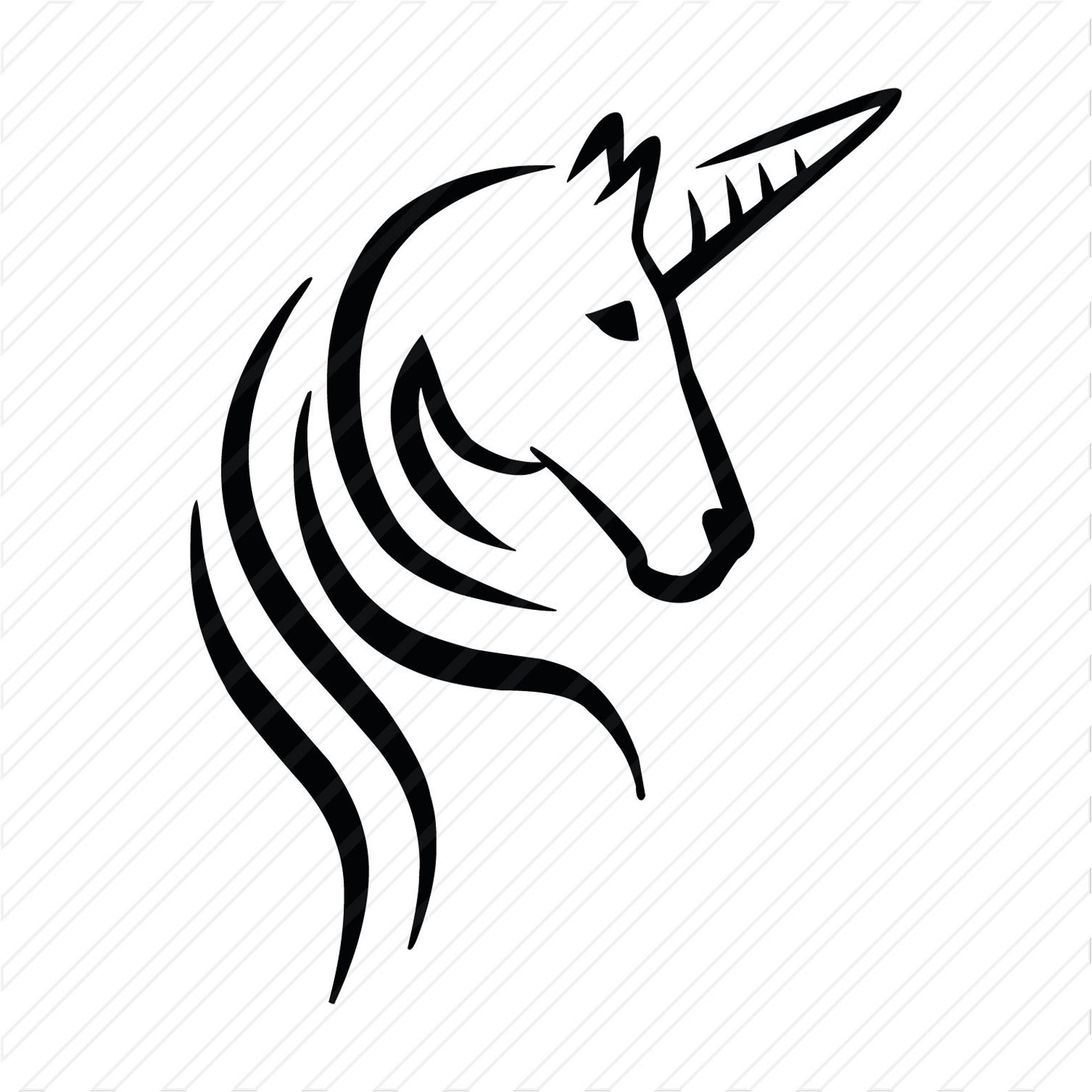 Einhorn Kopf Umriss einfache Instant Download Kinder Mädchen - Etsy.de