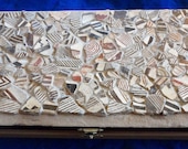 A beautiful trinket or jewelry box comprised of Prhistoric inset Mimbres Pottery shards