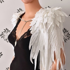 Off White  Wings Epaulette,Wings Shoulder Jewelry,Wings Accessories,Festival Outfit,Festival Clothing,Party Event Costume,Wings Cape