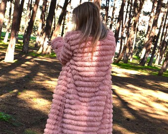 【最終値下げ】muguet shaggy long coat pink muguet shaggy long coat