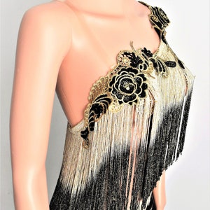 Gold Fringe Burlesque Shoulder Cape,Tassel Cape,Burlesque Fringe Top,Gold lurex Fringe Outfit,Gold Fringe Collar,Burlesque Outfit,Lace Cape