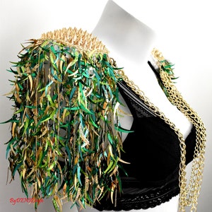 Mix Green Sequin Tassel,Studed Epaulette,Festival Clothing,Sequin Epaulette,Party Outfit,Shoulder Jewelry image 6