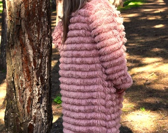 【最終値下げ】muguet shaggy long coat pink muguet shaggy long coat