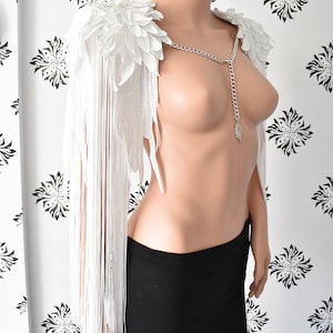 Off White  Wings Epaulette,Wings Shoulder Jewelry,Wings Accessories,Festival Outfit,Festival Clothing,Party Event Costume,Wings Cape