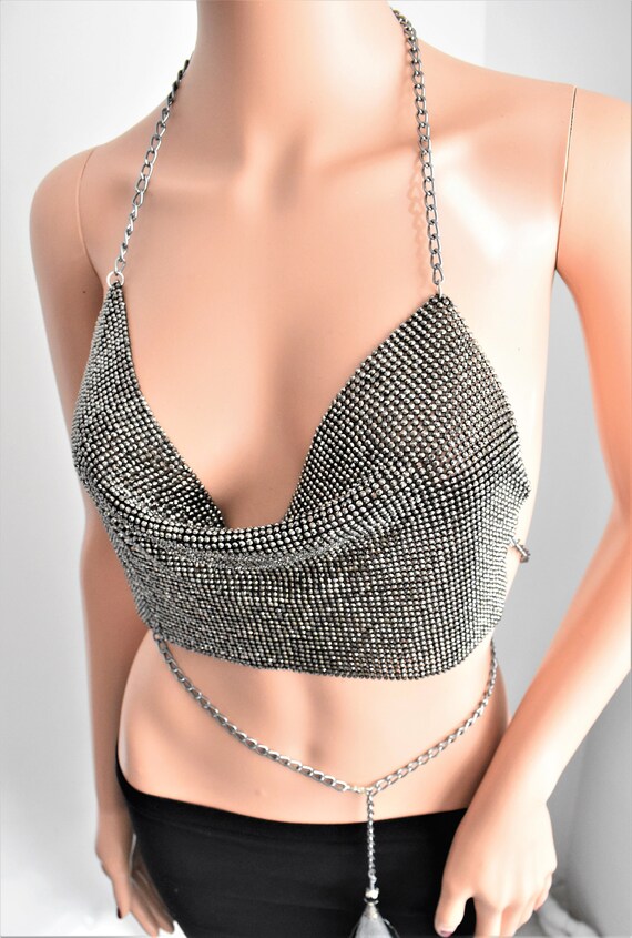 gold mesh top