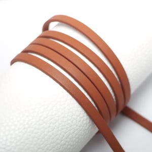 5x2mm Camel Leather Strips,46inches Soft Faux Leather Cord, Fine Litchi Texture Jewelry cord, Necklace Cord, Bracelet Making