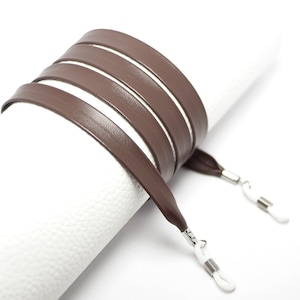 Brown Soft Flat Leather Rope Spectacle Strap,30inches Sunglass Chain Rope,Anti-lost Glasses Accessories