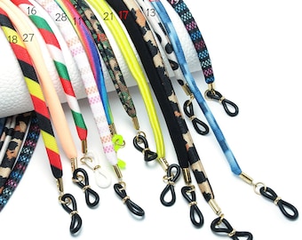 Corrente de óculos de lycra feita à mão: alça de óculos costurada, 30 polegadas