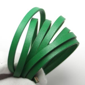 5x2mm Green Leather Strips,46inches Soft Faux Leather Cord, Fine Litchi Texture Jewelry cord, Necklace Cord, Bracelet Making