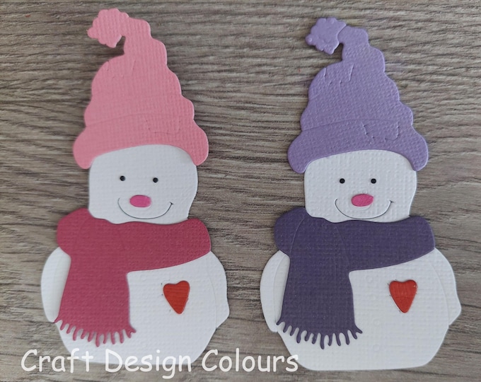 Featured listing image: Die Cuts / Embellishments - Snowman (pink/purple) (kit)