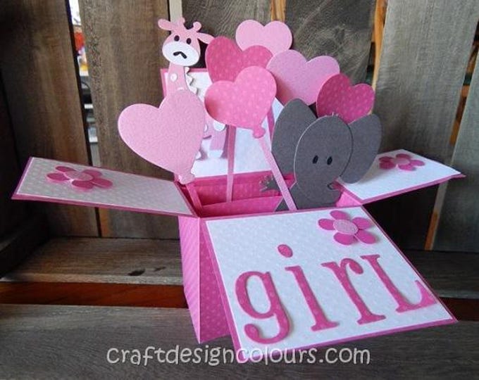 Featured listing image: Card in a Box - Baby Girl - Animals