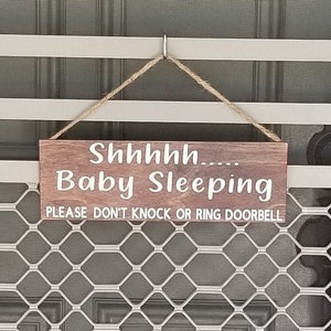 Baby sleeping sign, Do not disturb, No Solicitors, Don&#39;t knock or ring doorbell, outdoor/front porch sign