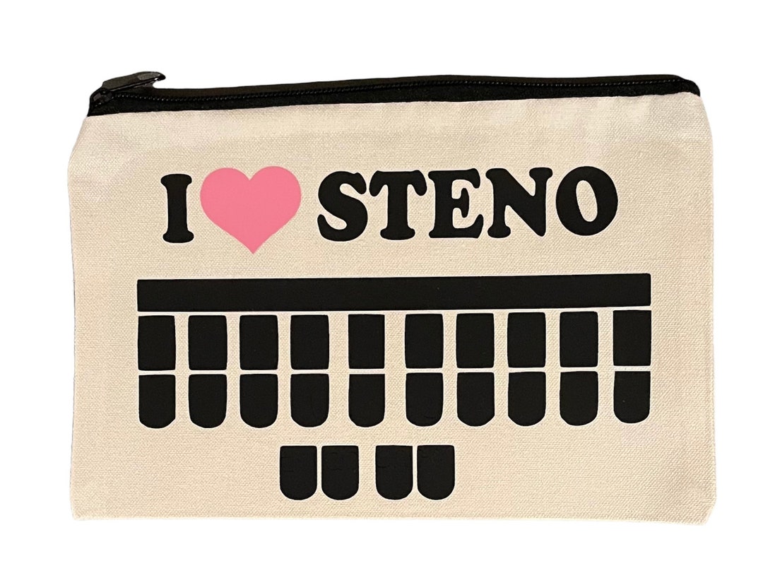 CSR 9X6 Canvas Pouch I LOVE STENO Court Reporter Gift Etsy