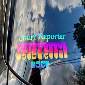 CSR car decal, court reporter decal, stenographer, shorthand reporter car decal